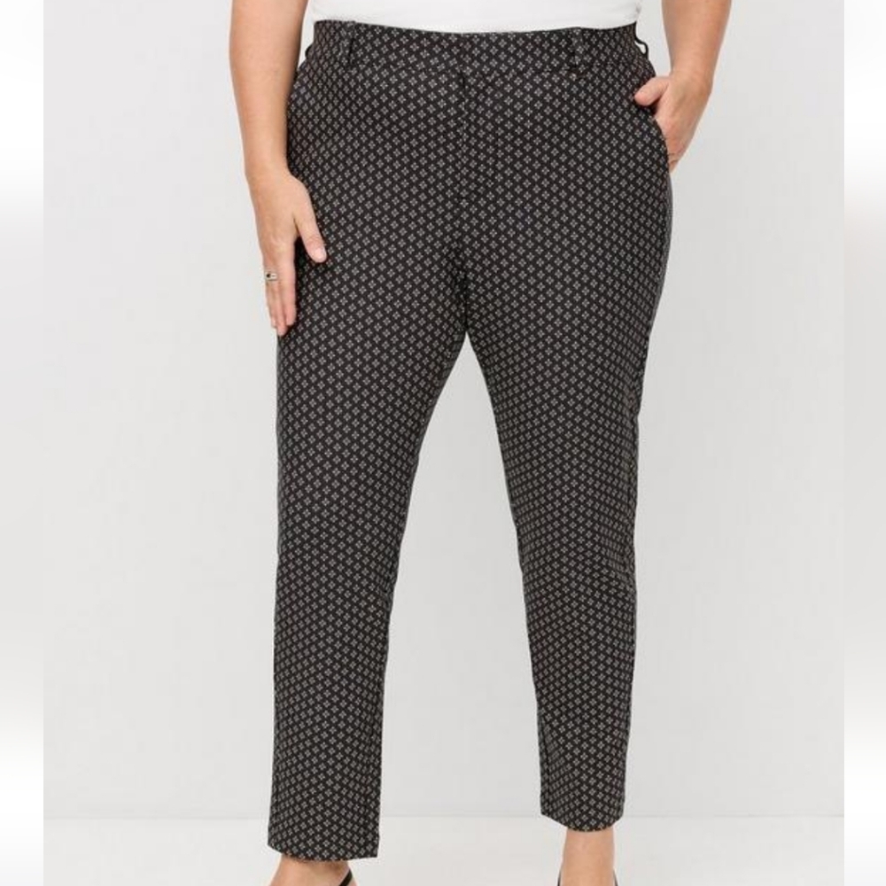 Torrid Slim High Rise Trousers - Black Geometric